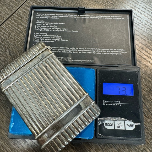 925 Sterling silver Christofle Paris vintage ribbed solid card holder - Picture 15 of 15